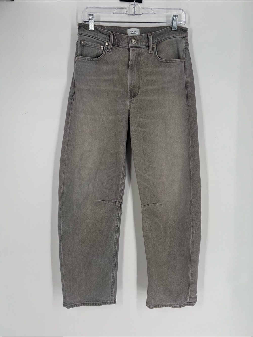 Citizens Of Humanity Miro Gray Denim Designer Horseshoe Barrel Western Jeans 27